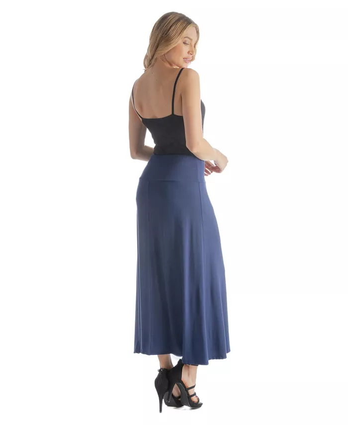 Petite Elastic Waist Solid Color Maxi Skirt - thumbnail 8