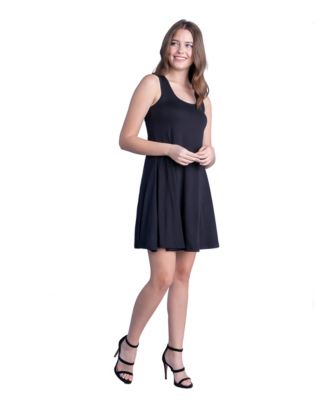 Petite Sleeveless A-Line Fit and Flare Skater Dress