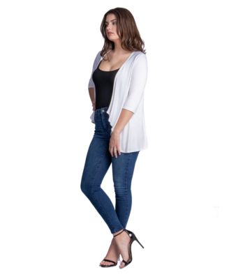 Petite Elbow Length Sleeve Open Cardigan Jacket