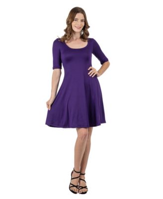 24seven Comfort Petite Apparel A Line Knee Length Dress Elbow Length Sleeves