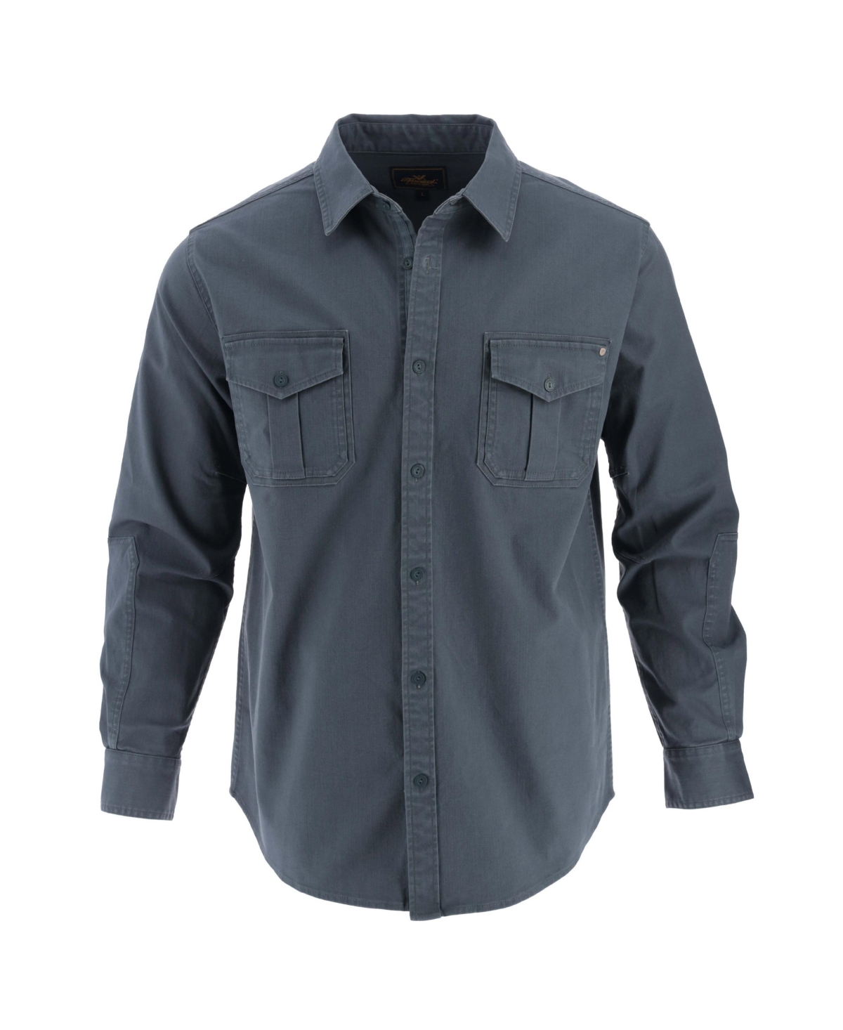 Men's Heavyweight Utility Stretch Long Sleeve Button Up Overshirt - Vintage slate