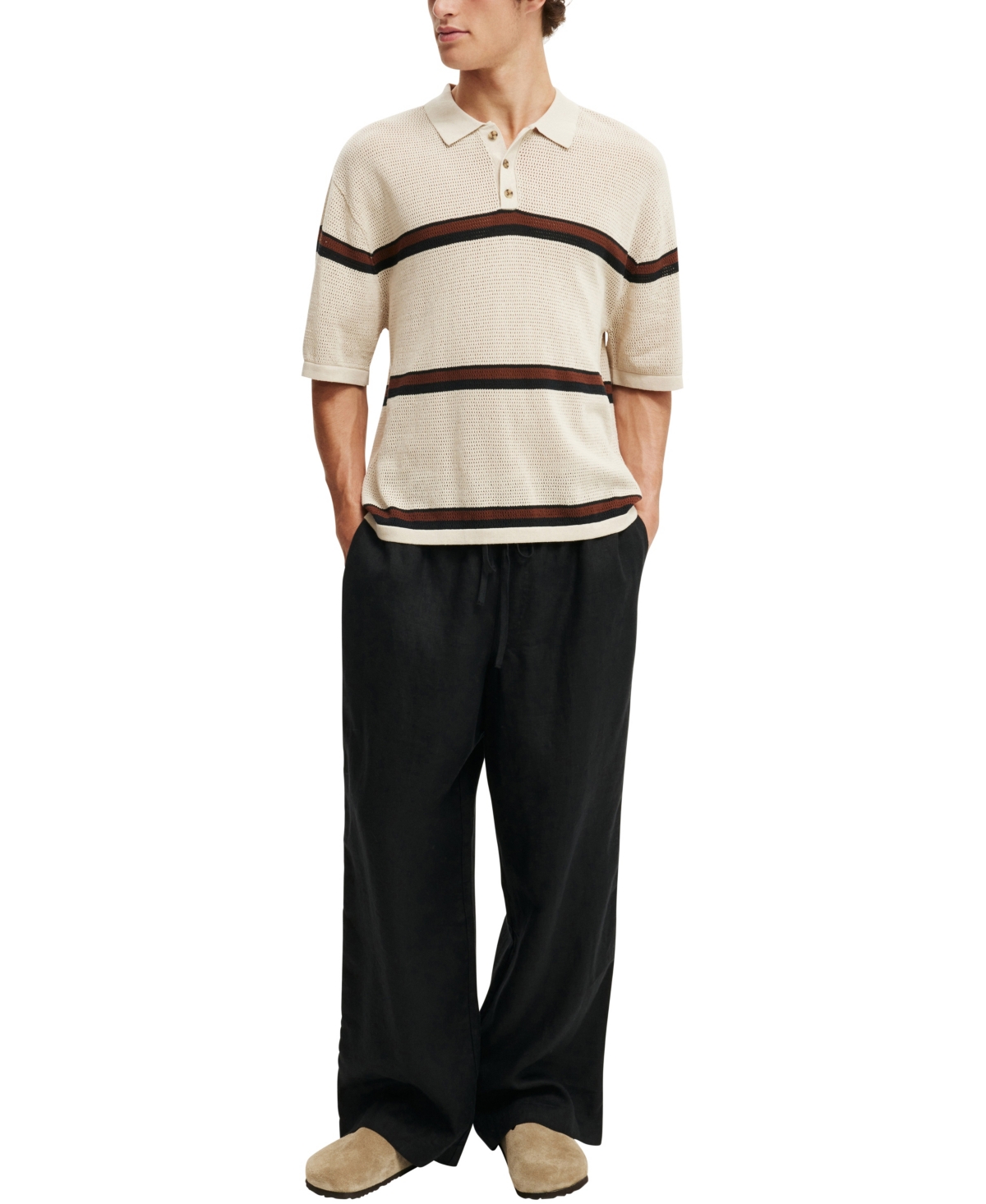 Shop Cotton On Men's Knitted Polo Shirt