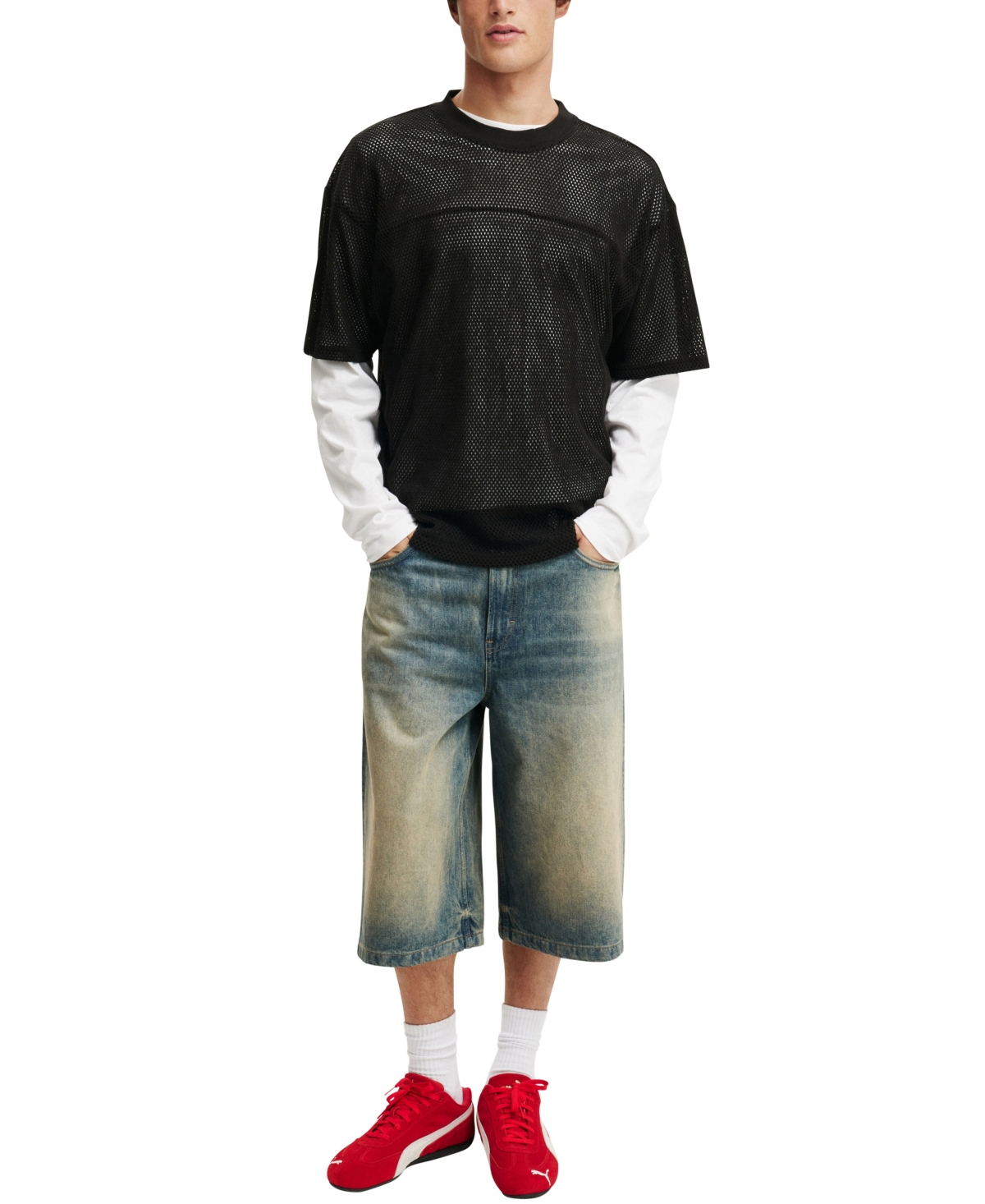 Shop Cotton On Men's Cropped Fit Knitted T-shirt