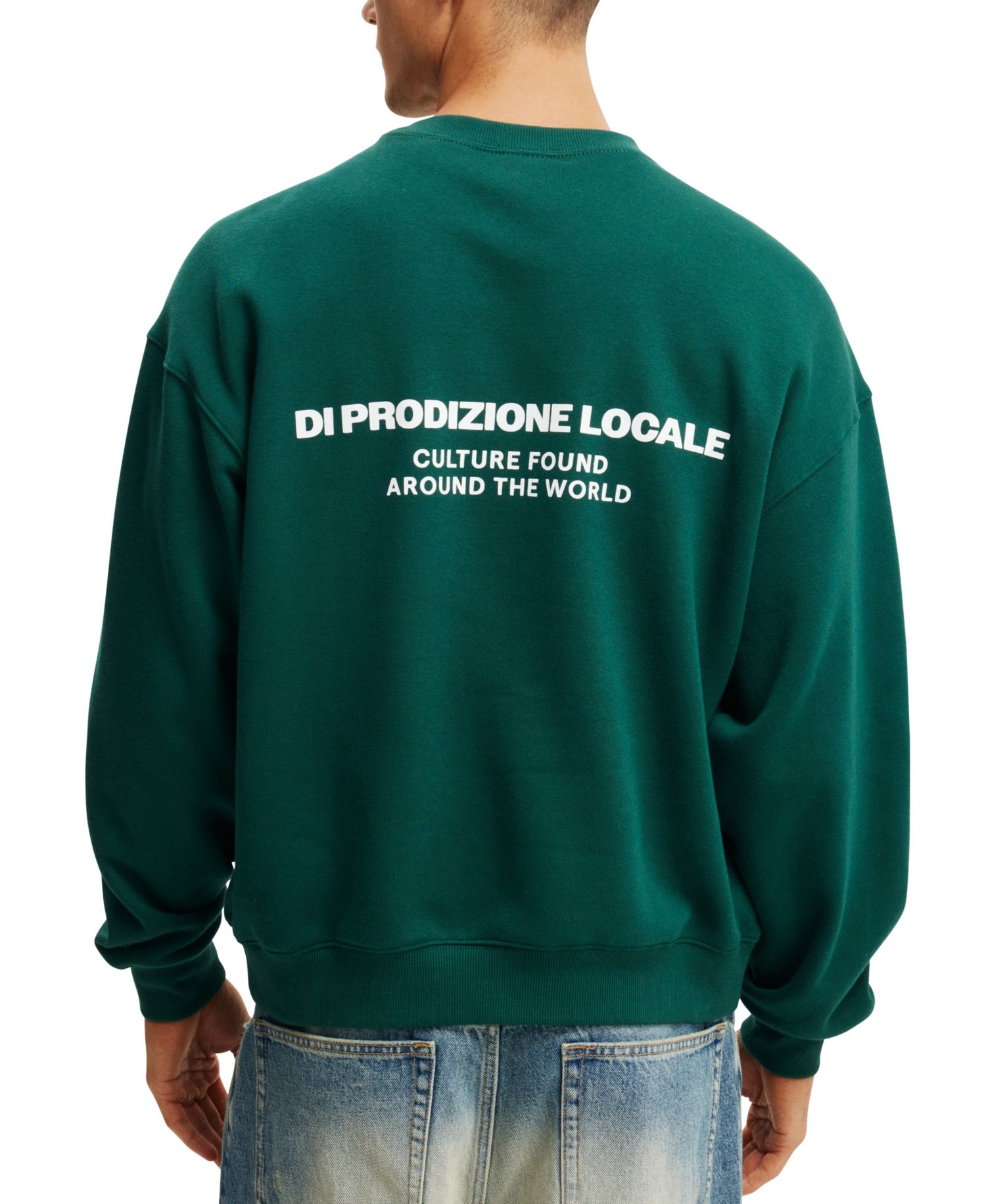 Men's Box Fit Graphic Crew Sweater