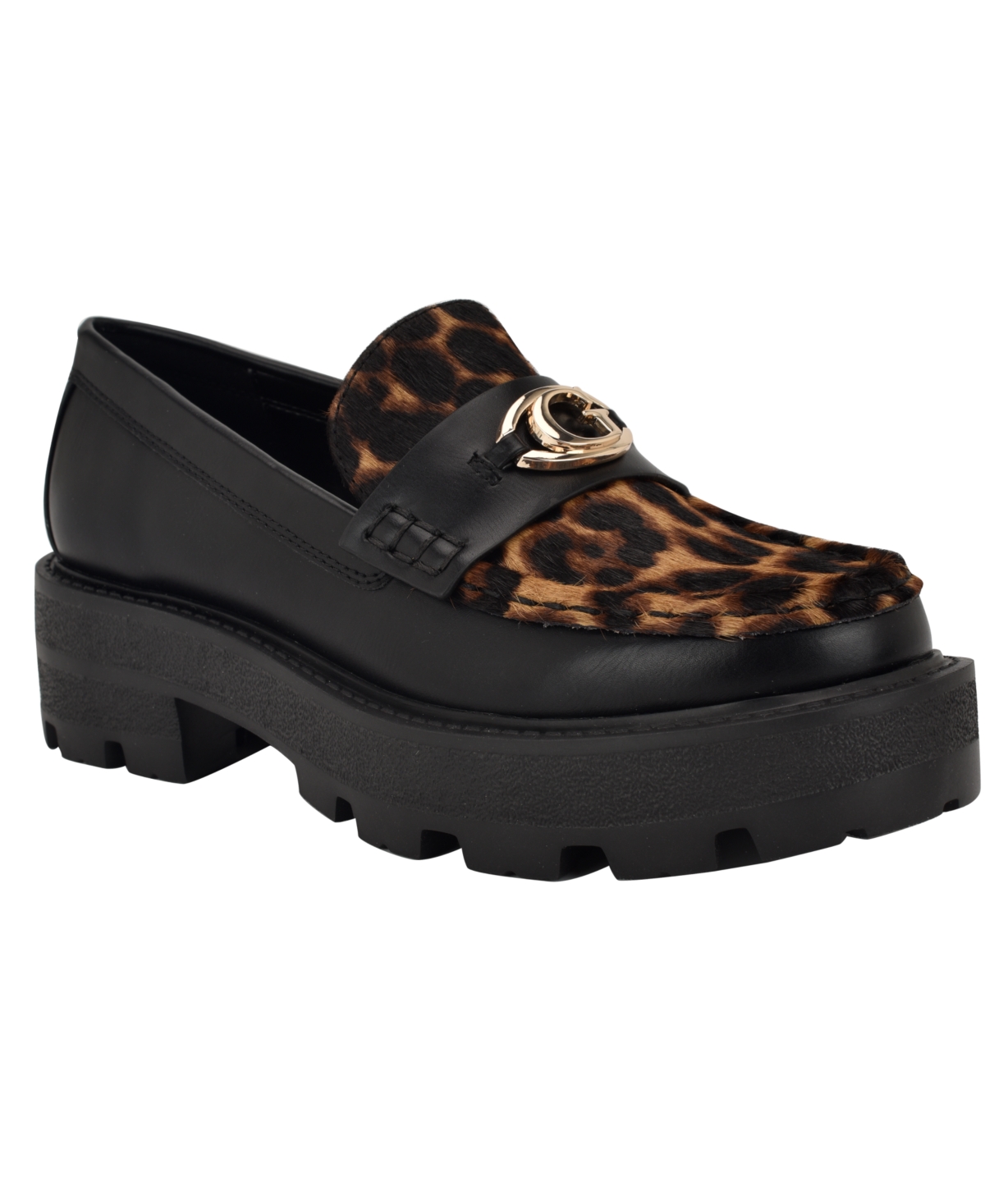 Women's Yanika G Hardware Lug Sole Loafers - Dark Brown Suede