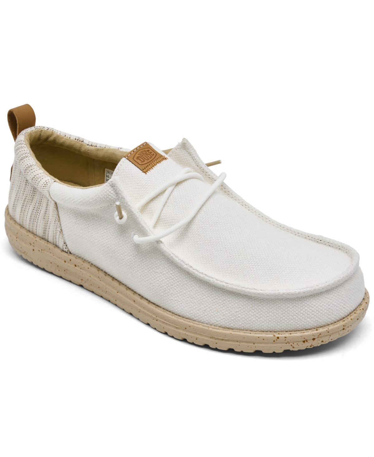 Men's Wally Funk Woven Jacquard Slip-On Casual Moccasin Sneakers from Finish Line - White, Multi