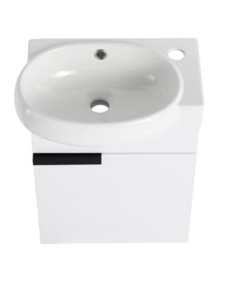 Soft Close Doors Bathroom Vanity With Sink, 16 Inch For Small Bathroom