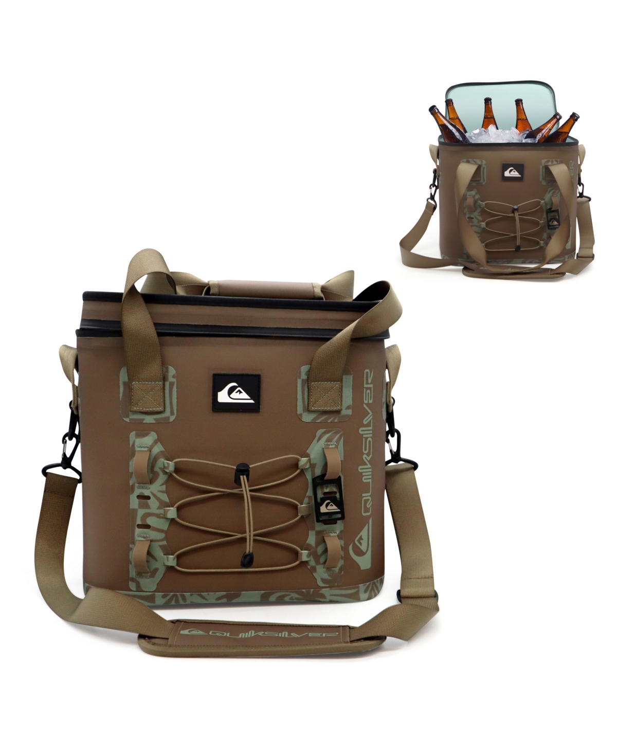 Quiksilver Shoreline Collection 48-72H 5 Layer Insulated Box Cooler with Adjustable Strap and Waterproof Zippers - Terra
