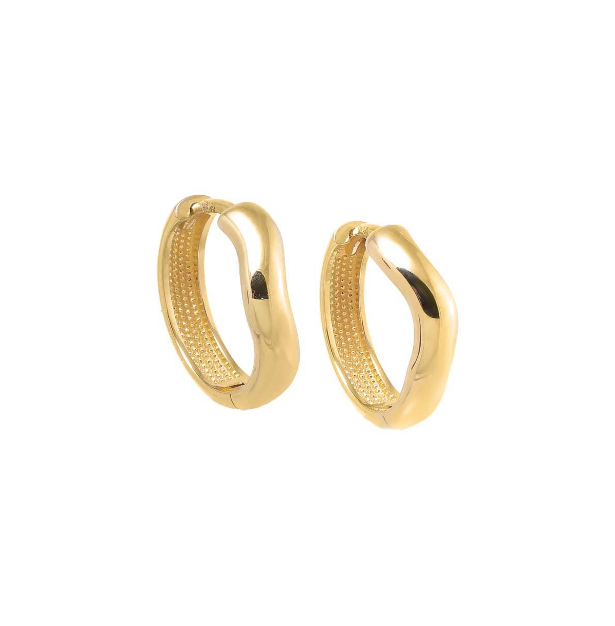 Solid Wide Squiggle Huggie Earring 14K - 14k gold