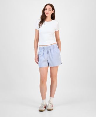 And Now This - Women's Striped Seersucker Boxer Shorts