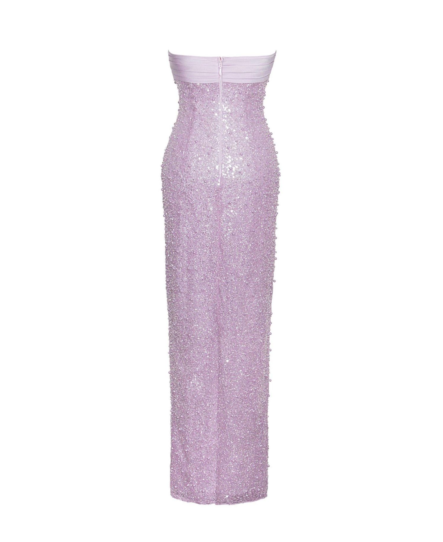 Women's Lainey Purple Satin Sequin Pearls Beaded Maxi Dress