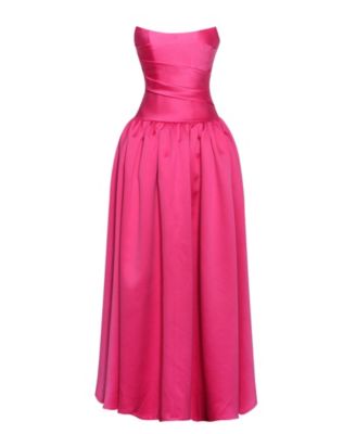 Women's Walterina Fuchsia Satin Strapless Drop Waist Corset Gown
