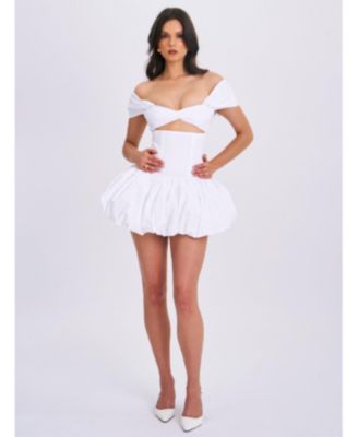 Women's Umika White Bubble Hem Mini Dress
