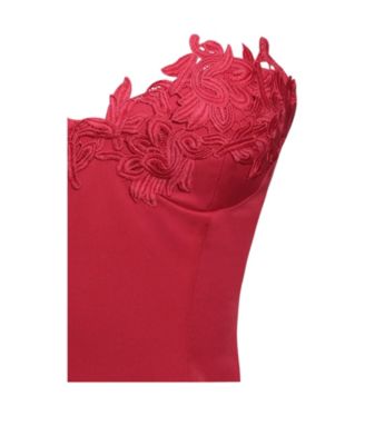 Women's Sacha Red Lace Drop Waist Corset Puffy Mini Dress