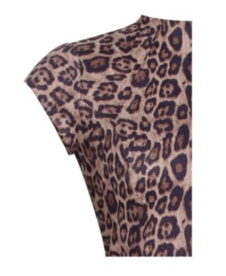 Women's Jacqueline Backless Cheetah Print Mini Puffy Dress