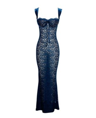 Women's Veronica Teal Lace Maxi Dress