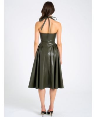 Women's Eliana Olive Faux Leather Dress