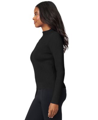 Petite Funnel-Neck Ribbed Pullover Sweater