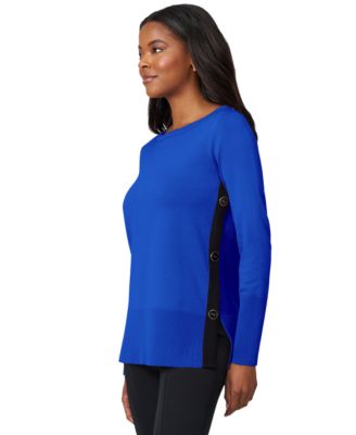 Petite Tipped Side-Button Tunic Sweater