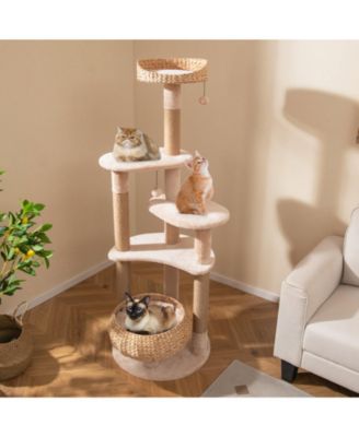 Cat Tree with Perch and Soft Hammock for Indoor Cats