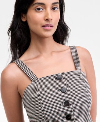 Women's Square-Neck Button-Front Vest