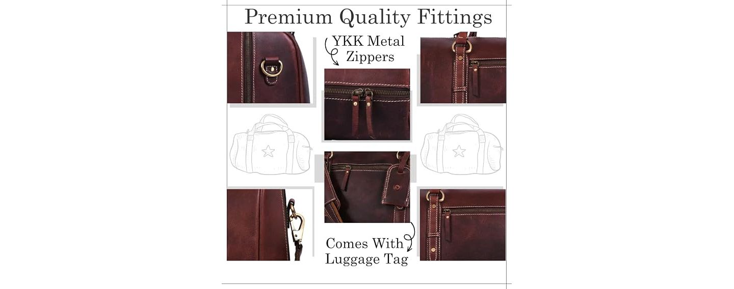 Сумка Aaron Leather Goods 20 Inch Luxor Leather Duffle, цвет: Коричневый — фото 5