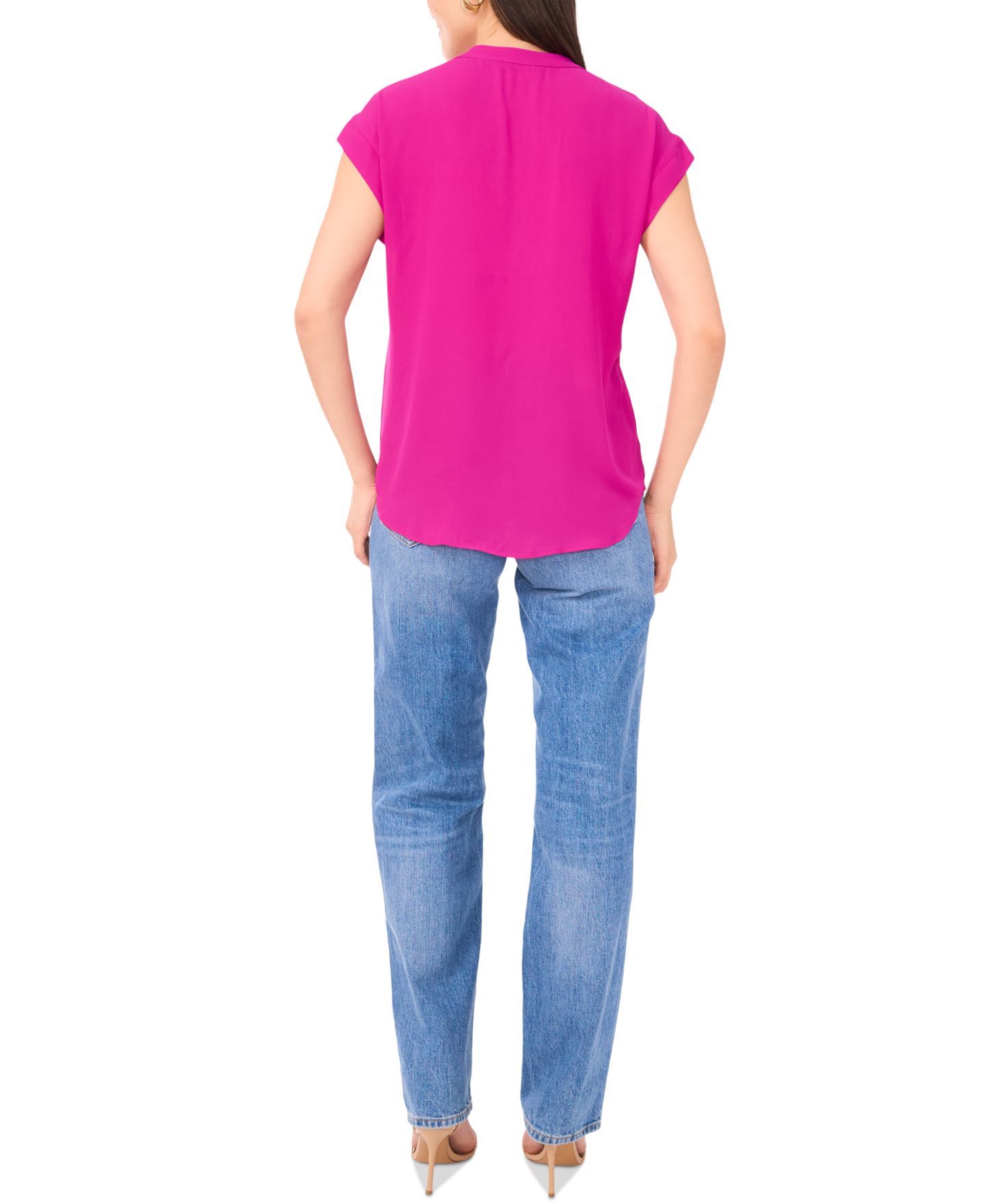 Женский свитер Vince Camuto V-Neck Short-Sleeve Pullover Top, цвет: Allure — фото 2