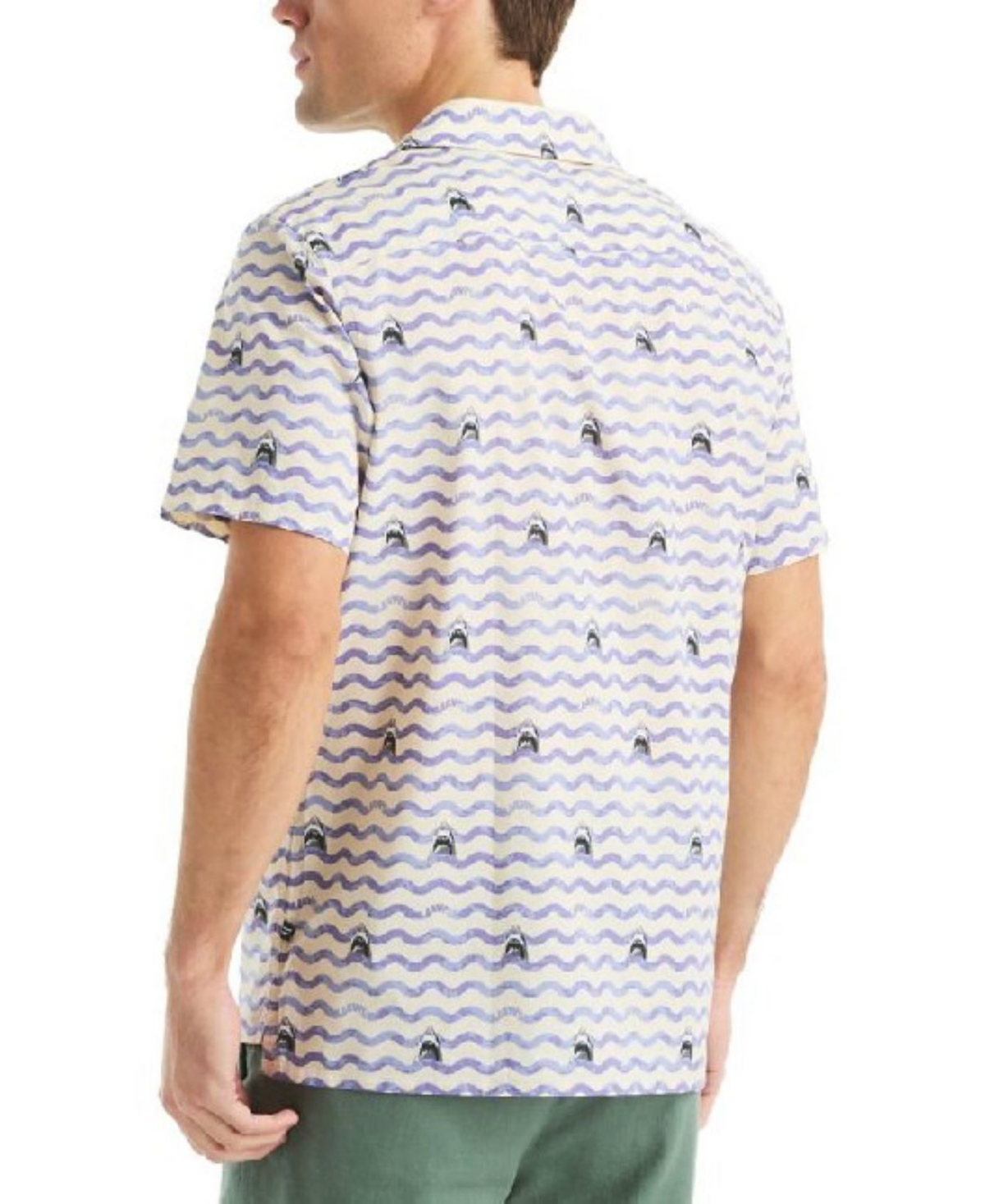 Nautica Jaws X  Men's Classic-fit Printed Button-down Camp Shirt