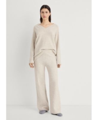 Women's V-Neck Plain Knit Sweater