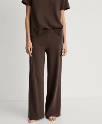 MANGO - Women's Plain Cotton Pajama Trousers