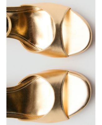 Women's Metallic-Effect Heeled Sandals