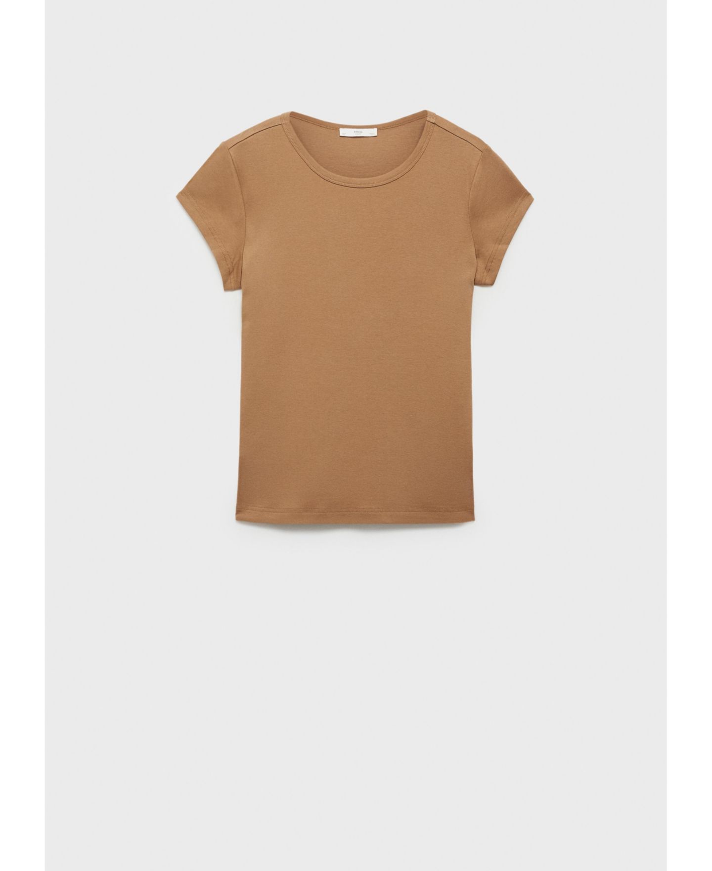 Женская футболка Mango Cotton Short Sleeve, цвет: Горчичный — фото 6