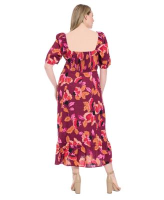 Plus Size Short-Sleeve A-Line Dress