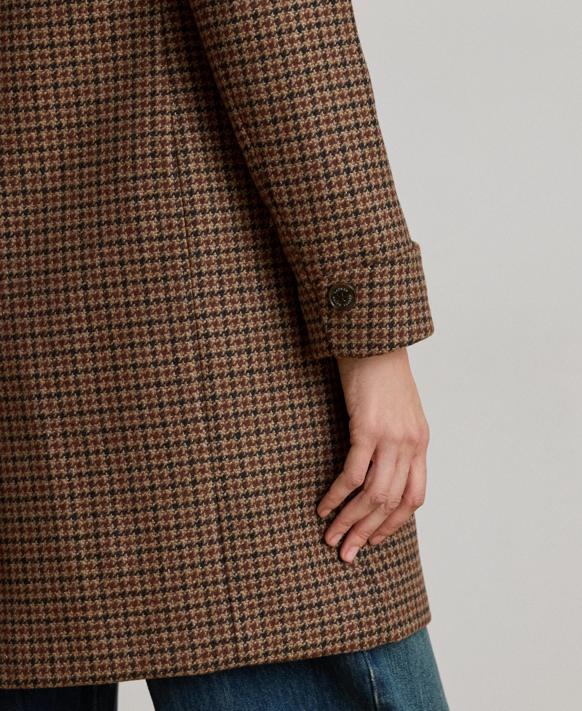 Ralph Lauren Petite Notched-collar Walker Coat In Brown
