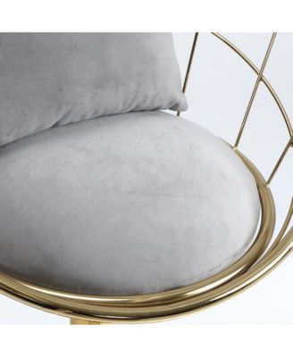 Velvet Bar Chair, Pure Gold Plated, Unique Design, 360 Degree Height