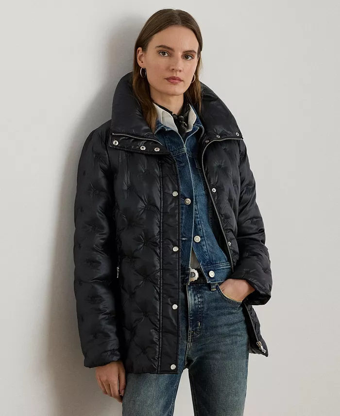 Women's Embroidered Puffer Coat - thumbnail 6