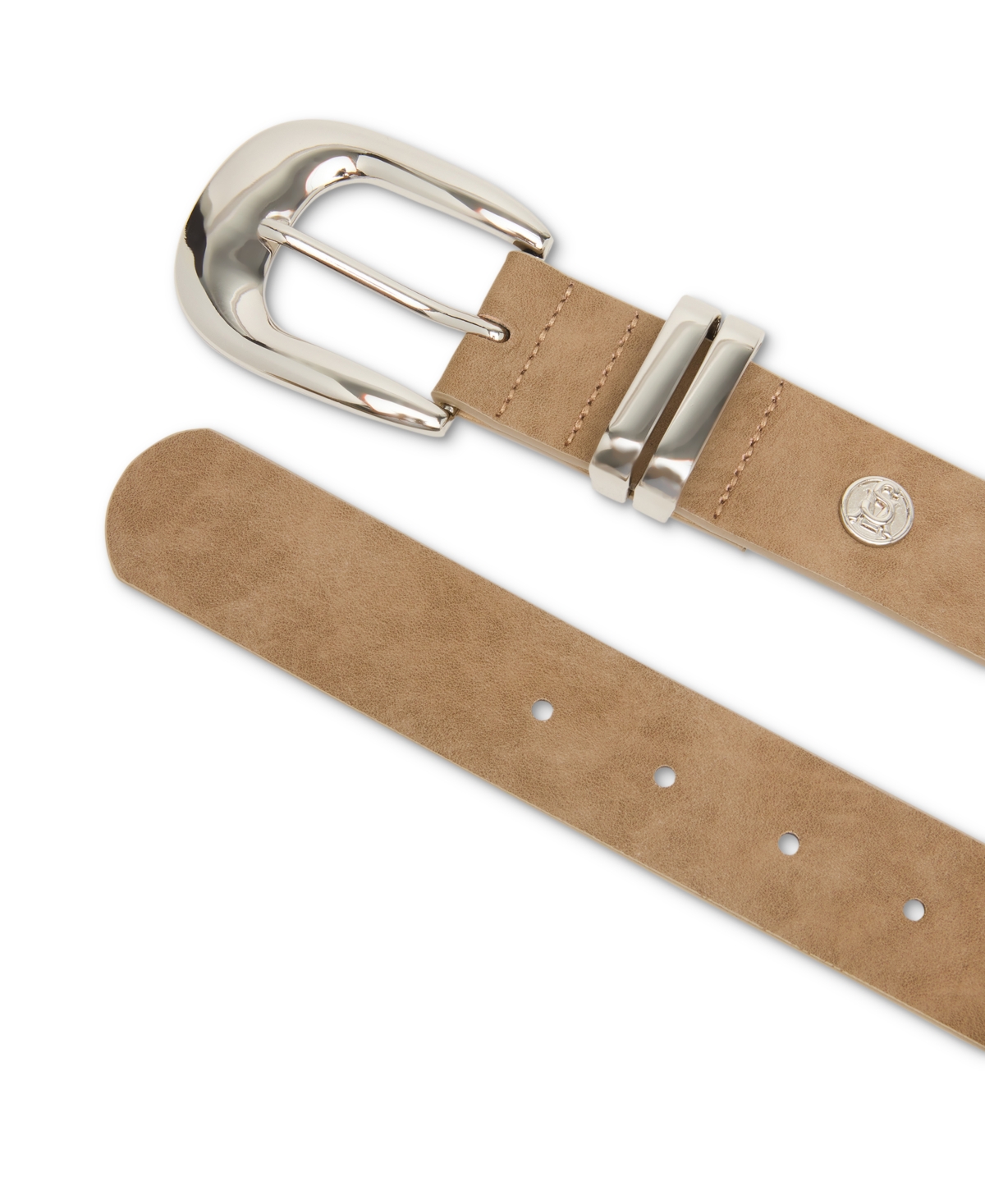 Steve Madden 1.33" Faux-nubuck Belt In Brown