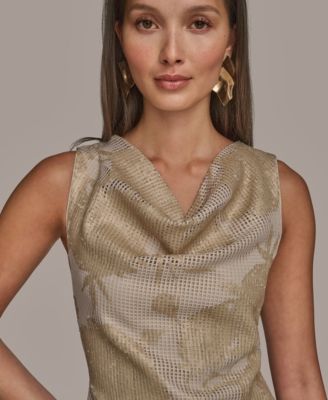 Women's Sequined Cowlneck Sheath Dress