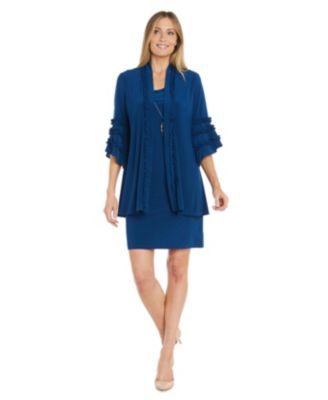 R & M Richards - Women's Two-Piece Bell-Sleeve Jacket & Dress