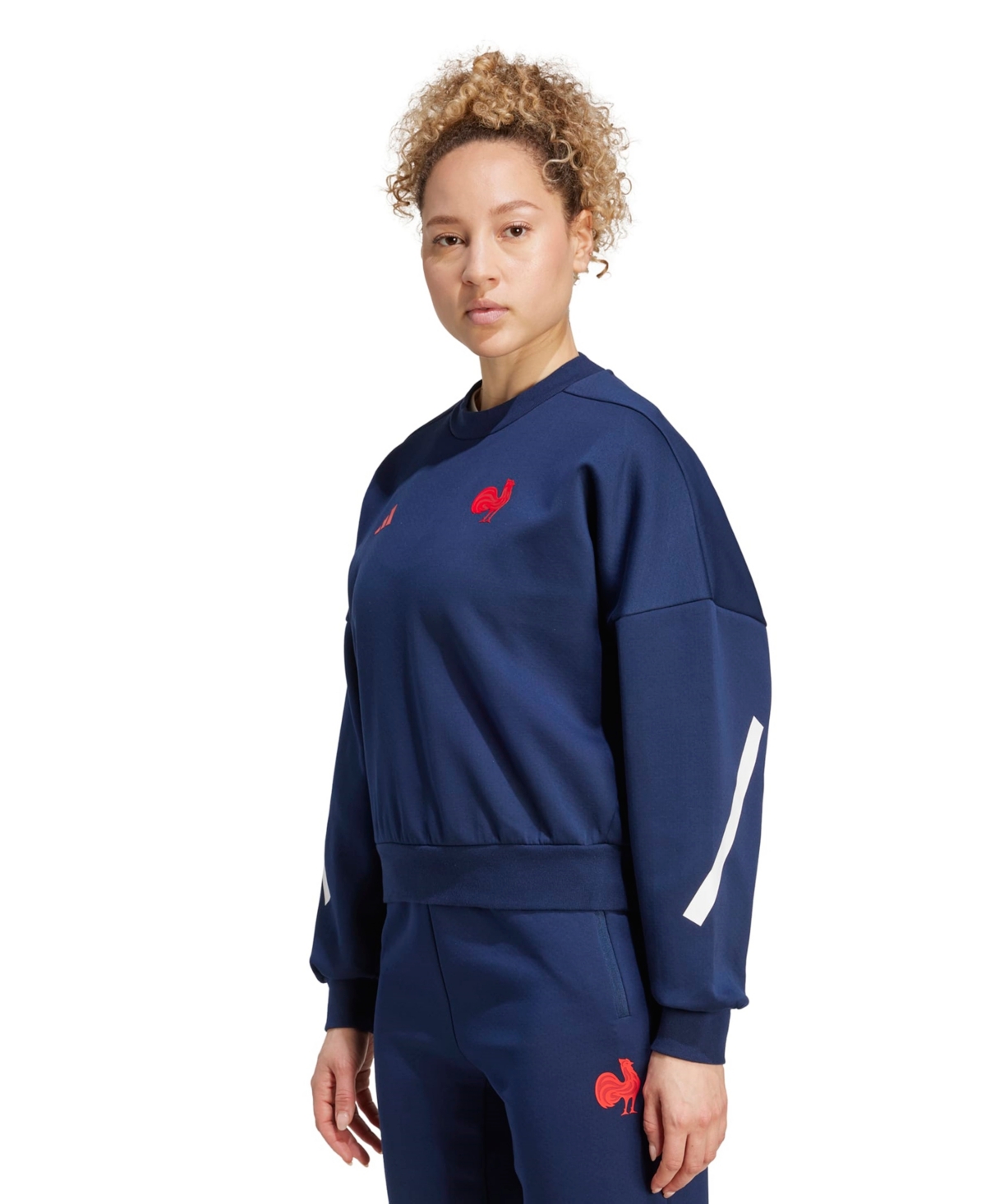 Women's France Travel Crew Neck Sweatshirt - Collegiate Navy