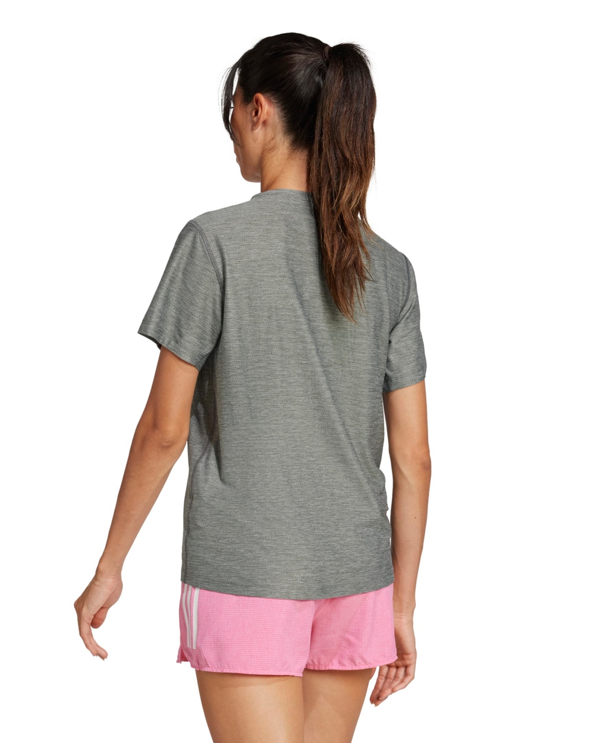 Adidas Originals Women's Own The Run Short-sleeve Running Tee In Gray