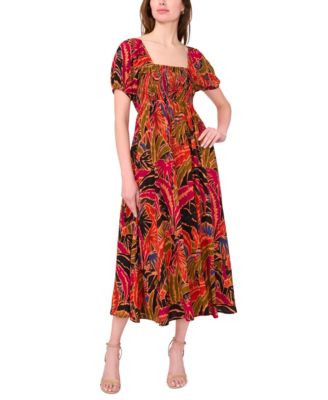 MSK - Petites Printed Square-Neck Maxi Dress