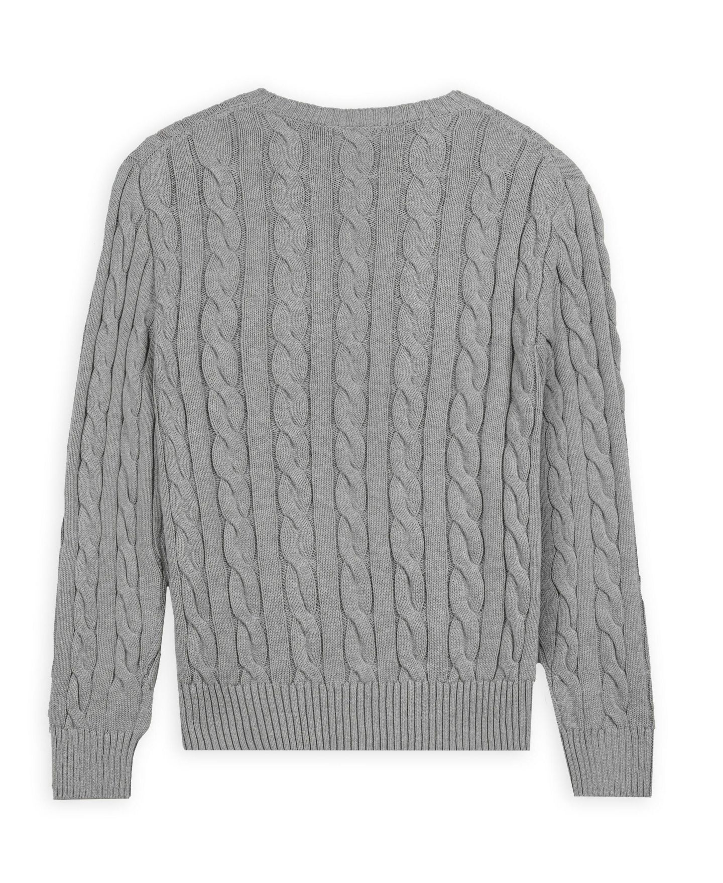 Мужской свитер Members Only Crew Neck Cable Knit, цвет: Серый — фото 8