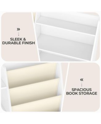 4-Tier Kids Bookshelf and Toy Storage Organizer with Anti-Tipping Kits for Safe