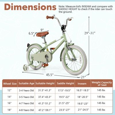 Slickblue Kids Bike with Adjustable Handlebar and Saddle for Growing Children