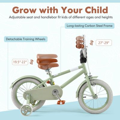 Slickblue Kids Bike with Adjustable Handlebar and Saddle for Growing Children