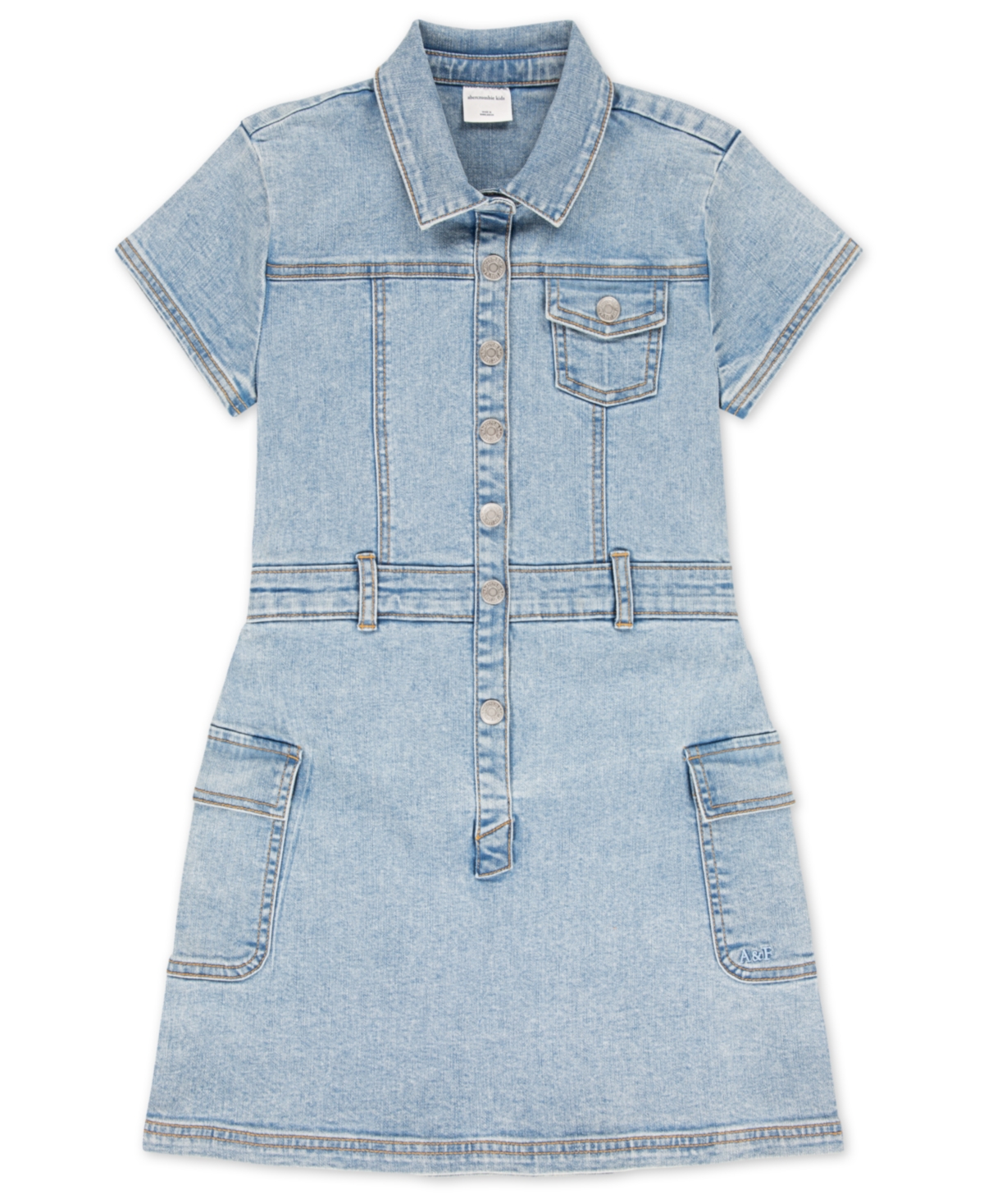 Abercrombie Girls Utility Shirt Dress In Blue