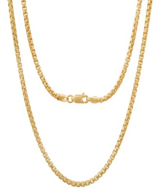 Unisex 14K Gold Plated Box Link Chain Necklace