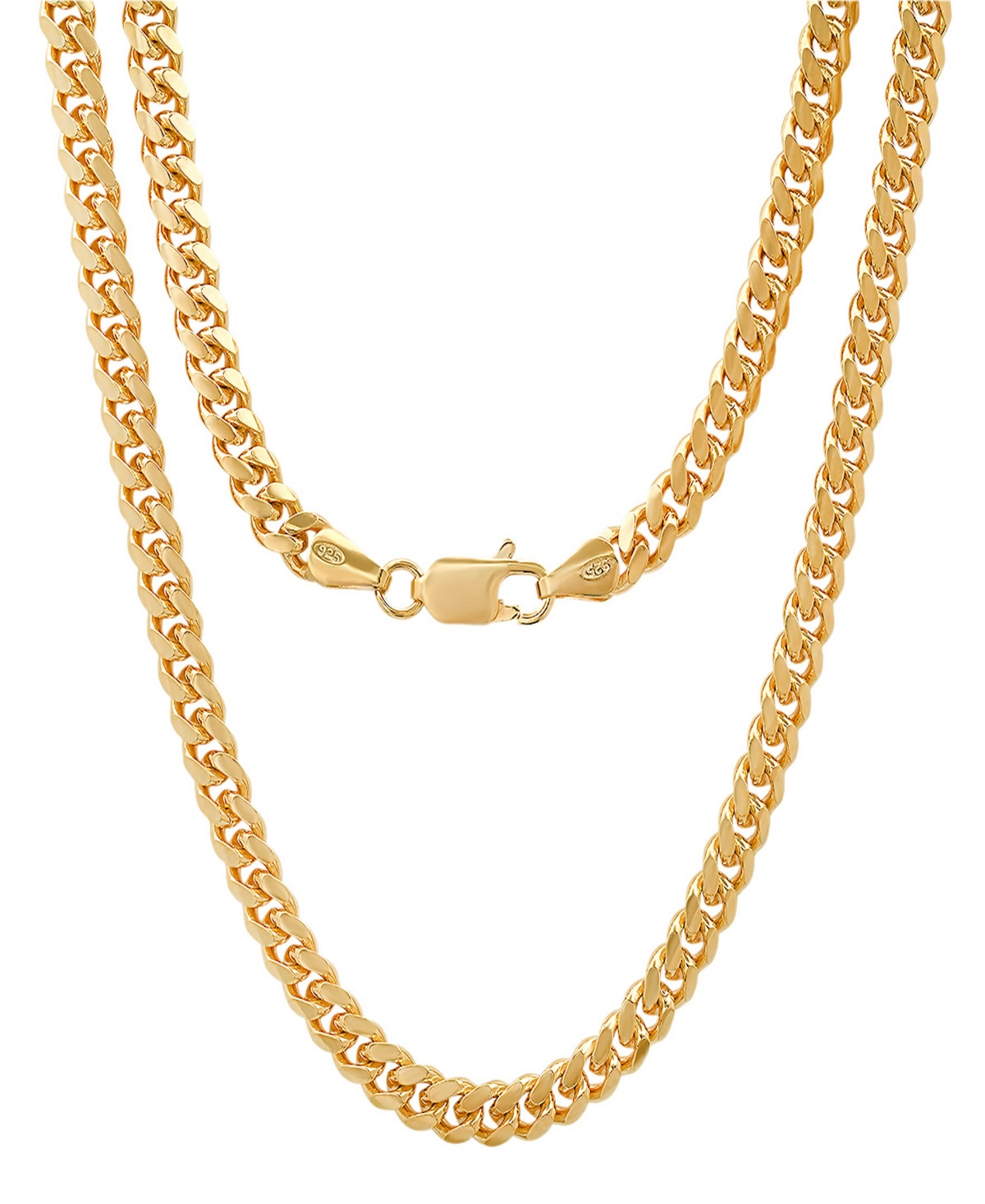 Unisex 14K Gold Plated Cuban Link Chain Necklace - Gold