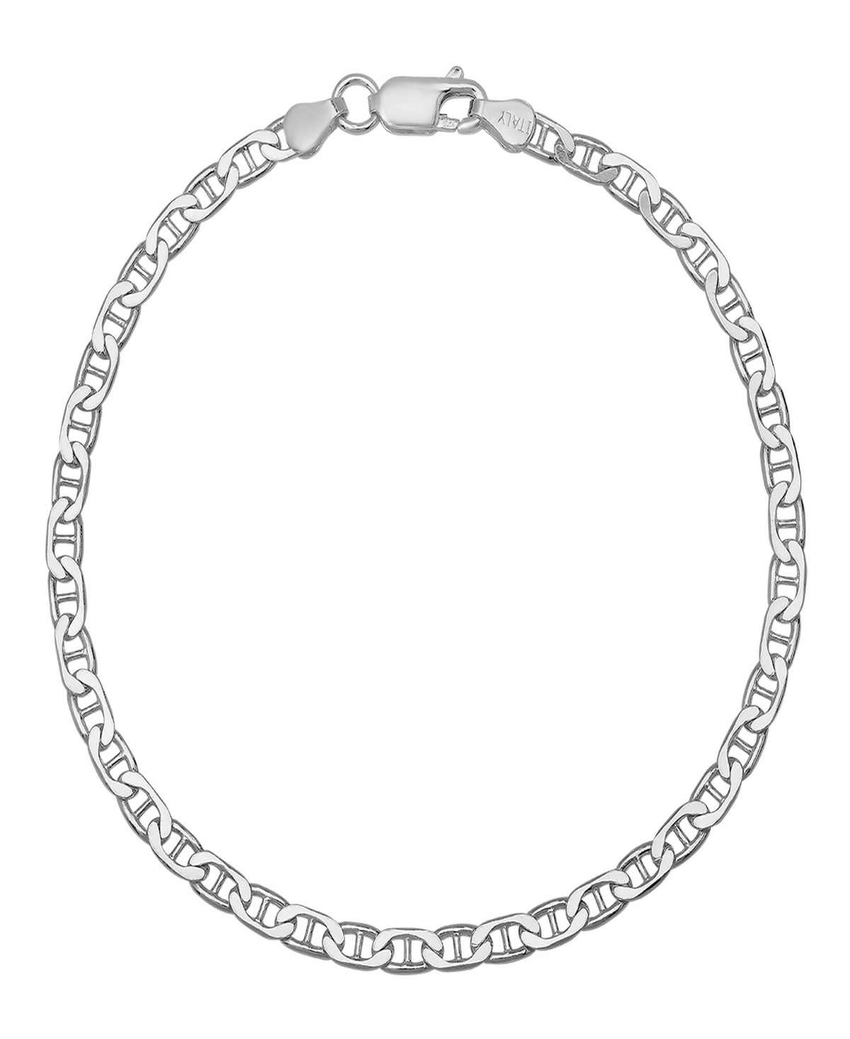 Unisex Sterling Silver 120 Mariner Superflat 8.5" Bracelet - Silver